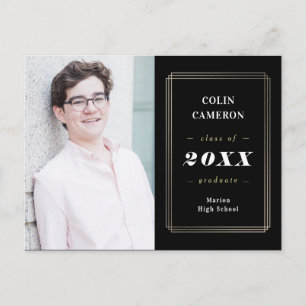 Carte postale d'annonce de remise de diplôme de bo