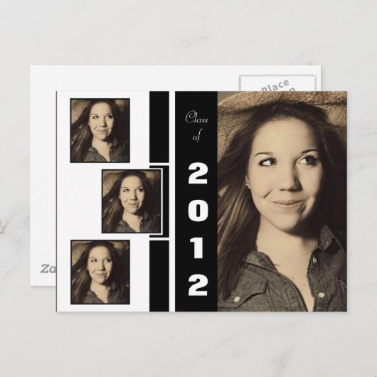 Carte postale d'annonce de remise de diplôme en qu (Devant / Derrière)