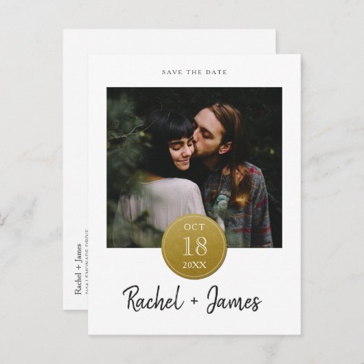 Carte postale d'annonce de sauvegarde avec autocol (Devant / Derrière)