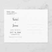 Carte postale d'annonce de sauvegarde avec autocol (Dos)