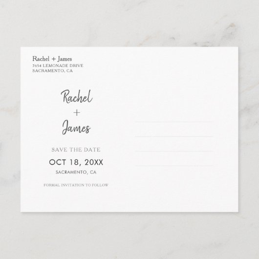 Carte postale d'annonce de sauvegarde avec autocol (Dos)