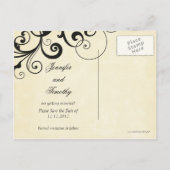 Carte postale d'annonce de sauvegarde de date élég (Dos)