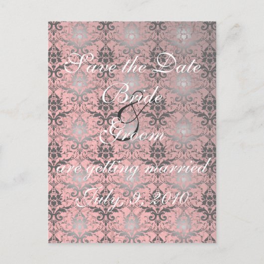 Carte postale d'annonce de sauvegarde Grunge rose (Devant)