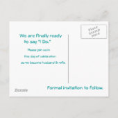 Carte postale d'annonce de sauvegarde Turquoise et (Dos)