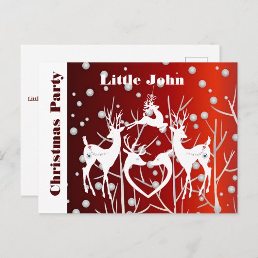 Carte postale d'annonce d'invitation à une fête de (Devant / Derrière)