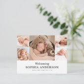 Carte postale d'annonce photo de bébé bienvenue (Debout devant)