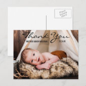 Carte postale d'annonce photo de bébé nouveau reme (Devant / Derrière)