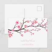 CARTE POSTALE D'ANNOUNCEMENT PLATE : FLEURS DE SAK (Devant / Derrière)