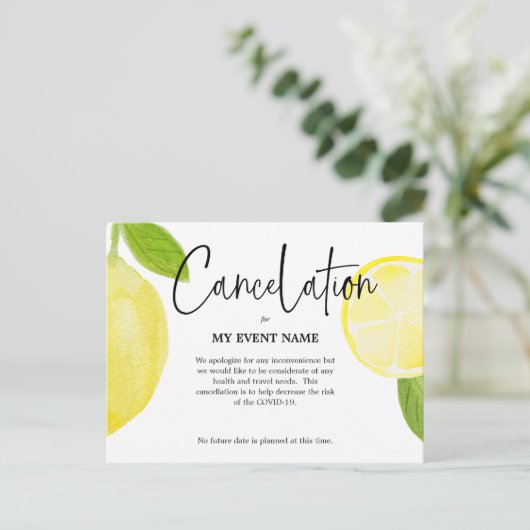 Carte postale d'annulation COVID-19 (Debout devant)