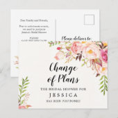 Carte postale d'annulation de Baby Shower (Devant / Derrière)