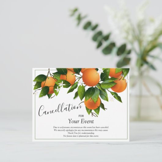 Carte postale d'annulation d'oranges (Debout devant)