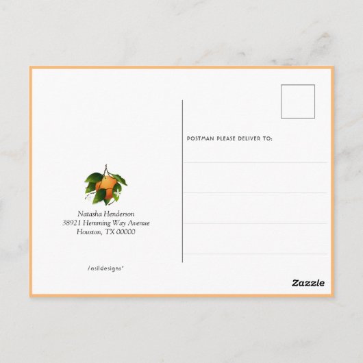 Carte postale d'annulation d'oranges (Dos)