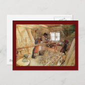 Carte Postale Dans la boutique de charpentier (Devant / Derrière)