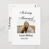 Carte Postale Dans la mémoire amoureuse de funérailles gardienne (Devant / Derrière)