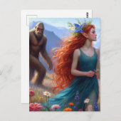 Carte Postale Dans la prairie avec Sasquatch (Devant / Derrière)