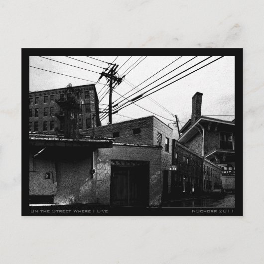 Carte Postale Dans la rue où je vis Collage Urbain Numérique (Devant)