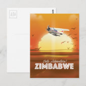 Carte Postale Dans l'aventure ! Zimbabwe affiche de voyage (Devant / Derrière)
