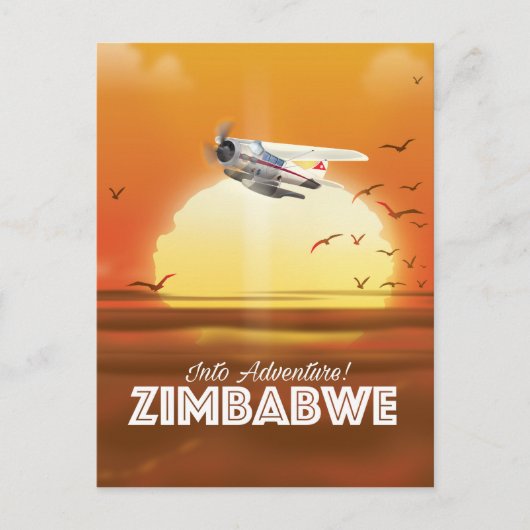 Carte Postale Dans l'aventure ! Zimbabwe affiche de voyage (Devant)