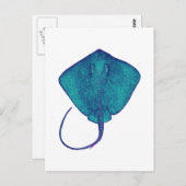 CARTE POSTALE DANS LE BLEU (Devant / Derrière)