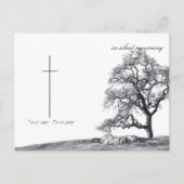 Carte Postale Dans le deuil silencieux - arbre sur pré (Devant)