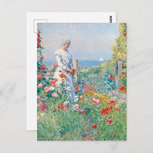 Carte Postale Dans le jardin par Frederick Childe Hassam (Devant / Derrière)