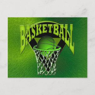 Carte Postale Dans le panier de basket et le fond de bord