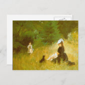 Carte Postale Dans l'herbe par Berthe Morisot (Devant / Derrière)
