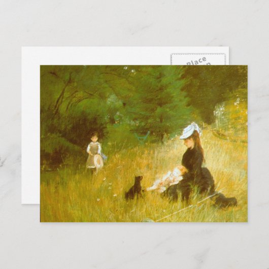 Carte Postale Dans l'herbe par Berthe Morisot (Devant / Derrière)