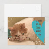 Carte Postale Dans l'oeil d'un chat Drôle de chat (Devant / Derrière)