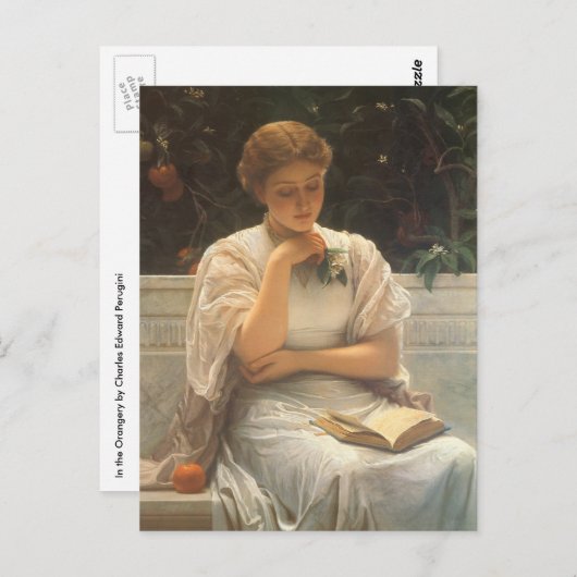 Carte Postale Dans l'orangerie de Charles Edward Perugini (Devant / Derrière)
