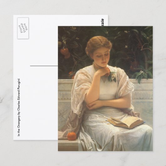 Carte Postale Dans l'Orangerie par Charles Edward Perugini (Devant / Derrière)