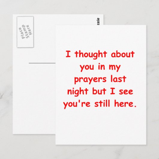 Carte Postale dans mes prières (Devant / Derrière)