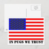Carte Postale Dans Pugs We Trust (Devant / Derrière)