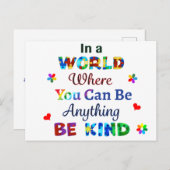 Carte Postale Dans un monde où l'on peut être n'importe quoi (Devant / Derrière)