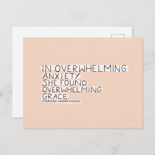 Carte Postale Dans une anxiété écrasante trouver une grâce écras (Devant / Derrière)