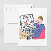 Carte Postale Dans une banque en ligne drôle de dessin animé (Devant / Derrière)