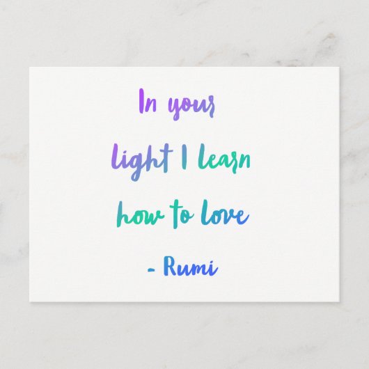 Carte Postale Dans votre lumière (Devant)