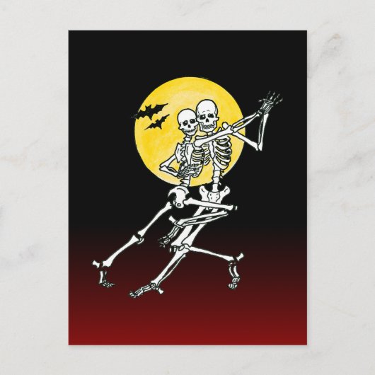 Carte Postale dansant les squelettes dancing skeletons (Devant)