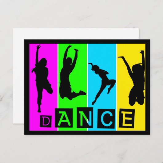 Carte postale Danse (Devant / Derrière)