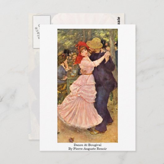 Carte Postale Danse À Bougival Par Pierre-Auguste Renoir (Devant / Derrière)