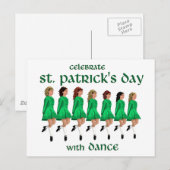 Carte Postale Danse à claquettes irlandaise célèbre la Saint-Pat (Devant / Derrière)