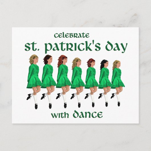 Carte Postale Danse à claquettes irlandaise célèbre la Saint-Pat (Devant)