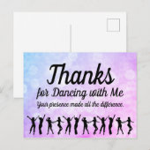 Carte Postale Danse Anniversaire Merci (Devant / Derrière)