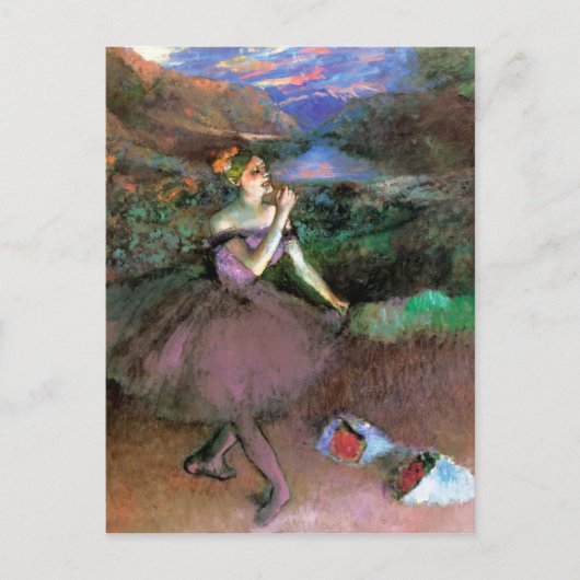 Carte Postale Danse avec bouquets par Degas (Devant)