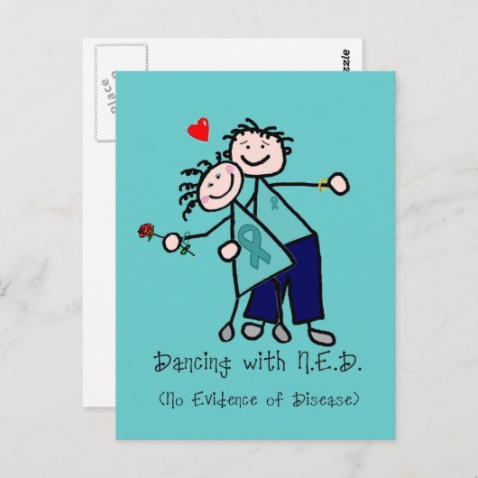 Carte Postale Danse avec N.E.D. Cancer de l'ovaire (Devant / Derrière)