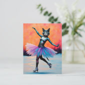 Carte Postale Danse Balerina Kitty sur la glace (Debout devant)