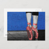 Carte Postale Danse Ballerina Ballet Chaussures (Devant / Derrière)