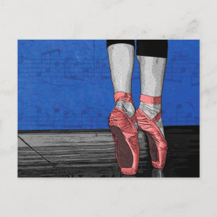 Carte Postale Danse Ballerina Ballet Chaussures