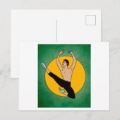 Carte Postale Danse Ballerina Ballet Figures (Devant / Derrière)