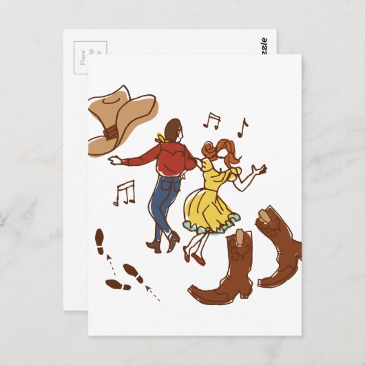 Carte Postale Danse carré (Devant / Derrière)